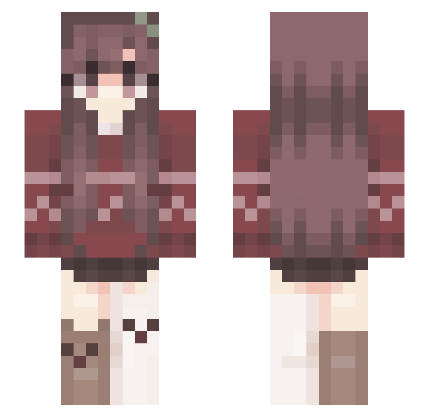 Under_UwU Minecraft skin, front and back view