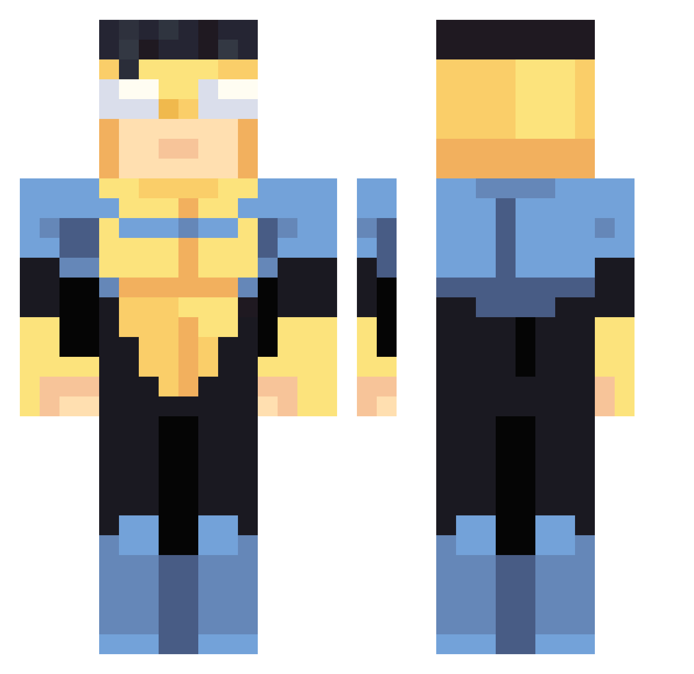 logglan Minecraft skin, front and back view