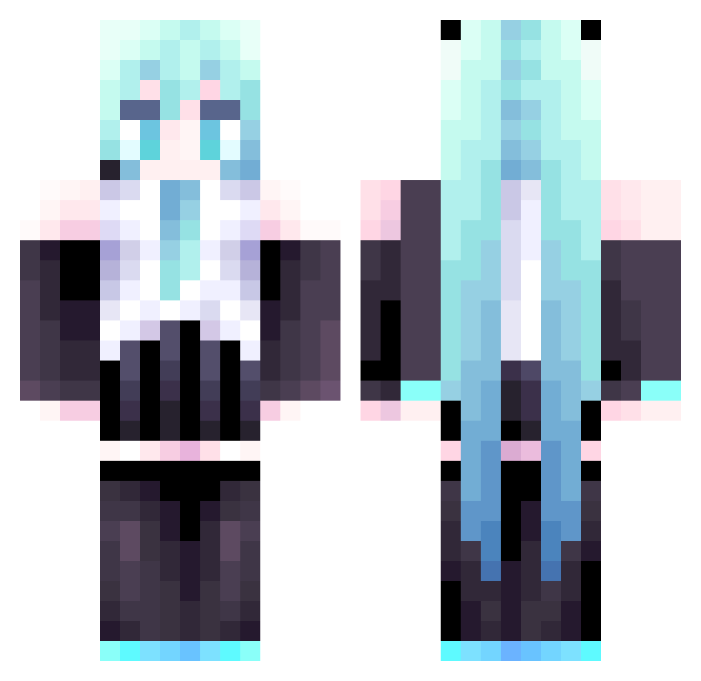 Y_Y_Z_Z Minecraft skin, front and back view