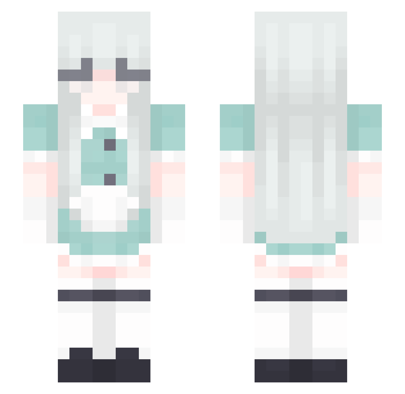 Moxxification Minecraft skin, front and back view
