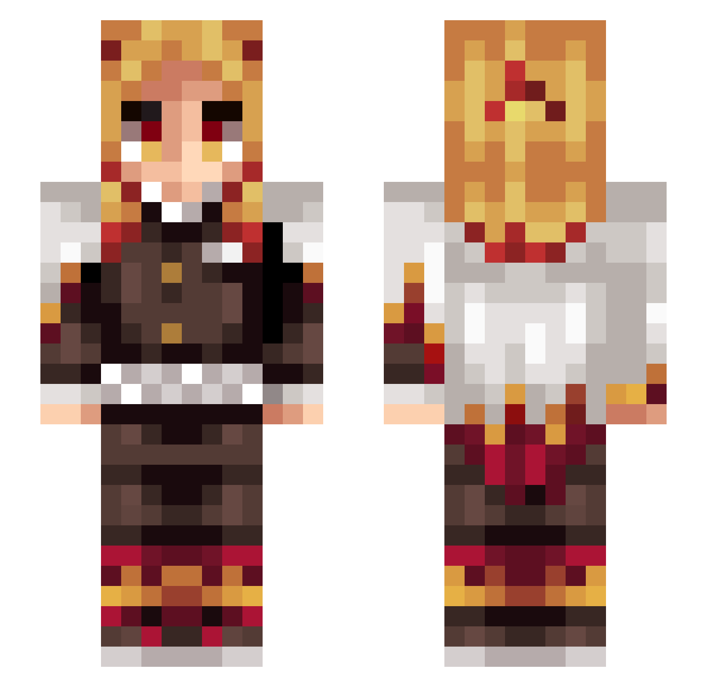 _FujiApple Minecraft skin, front and back view