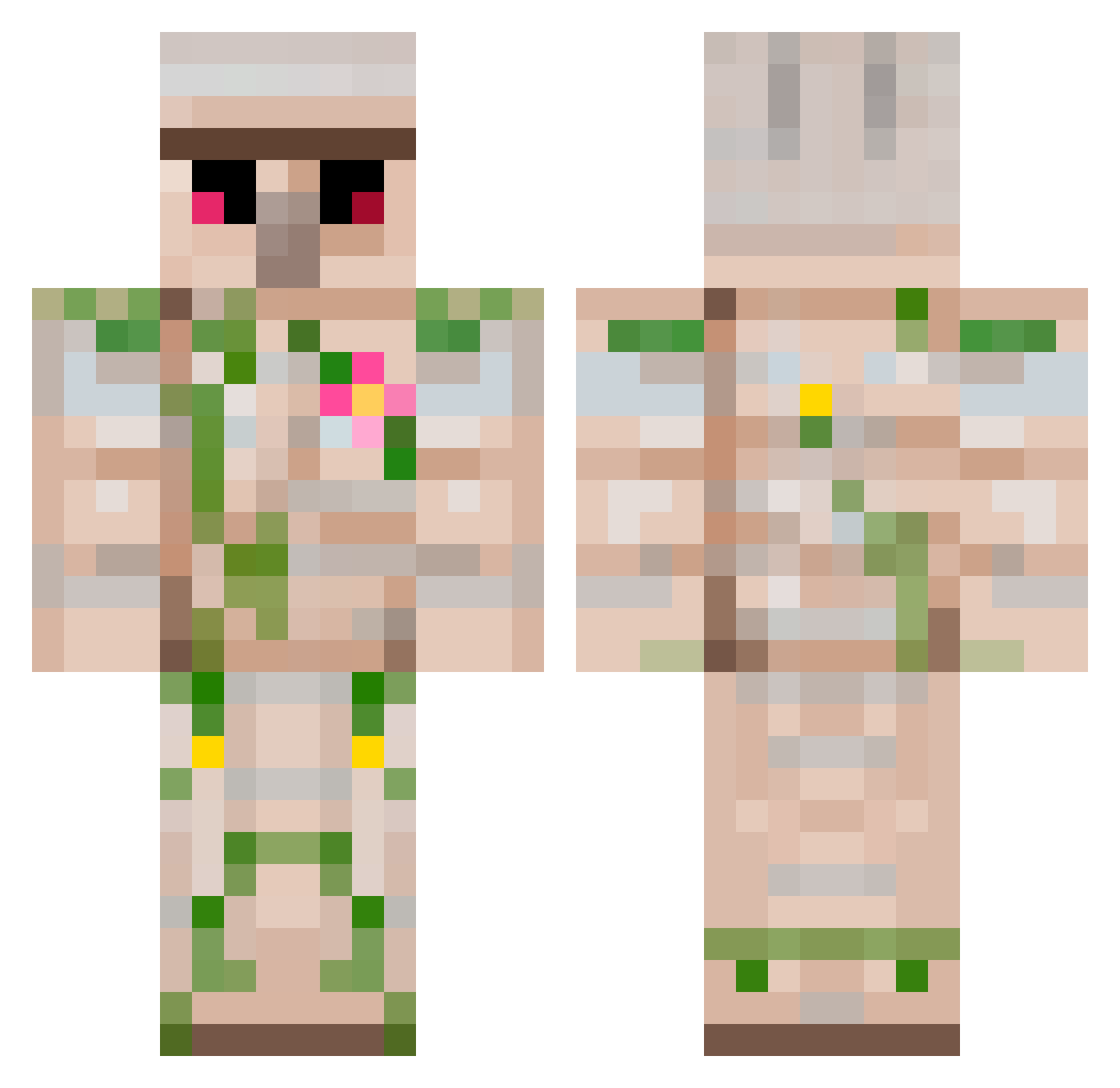 Two_Chimpo Minecraft skin, front and back view