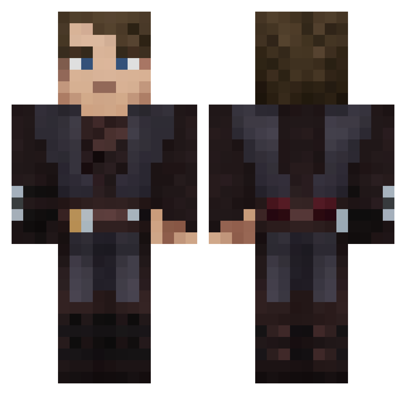 Dochiluke1 Minecraft skin, front and back view