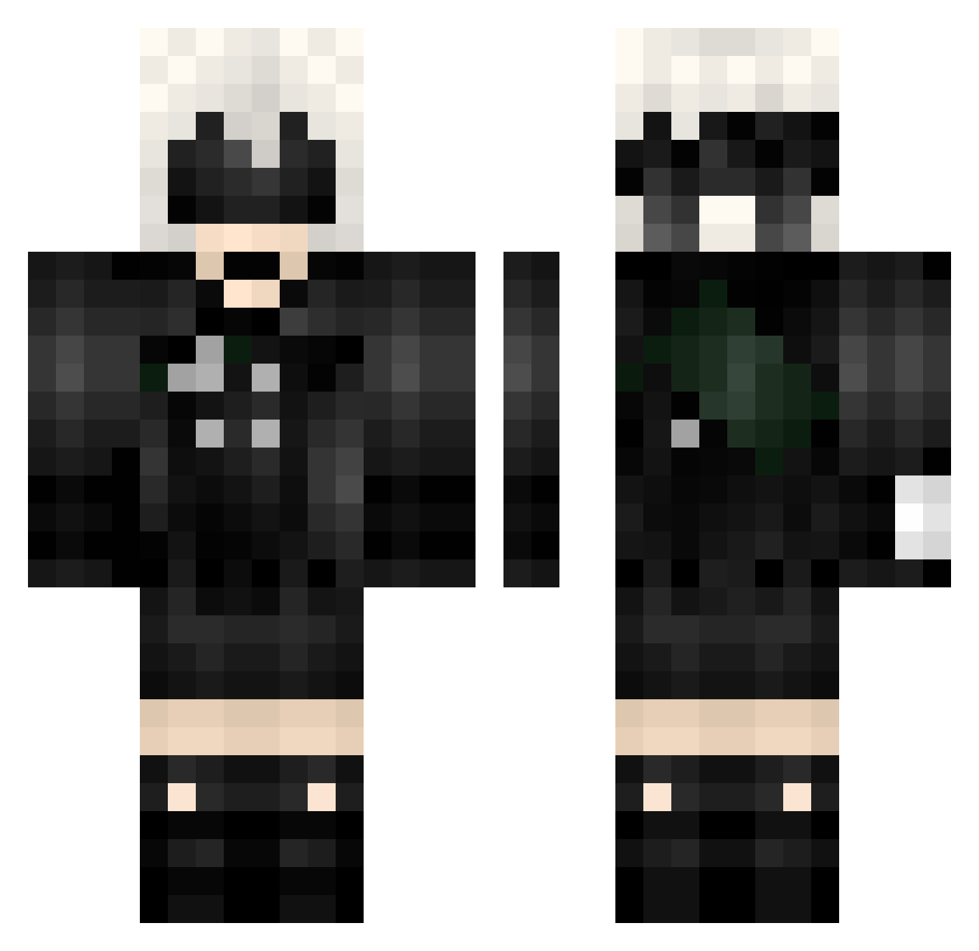 Nightearic Minecraft skin, front and back view
