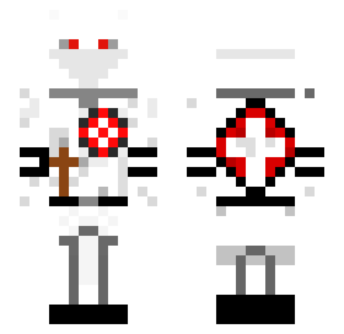 Couich Minecraft skin, front and back view