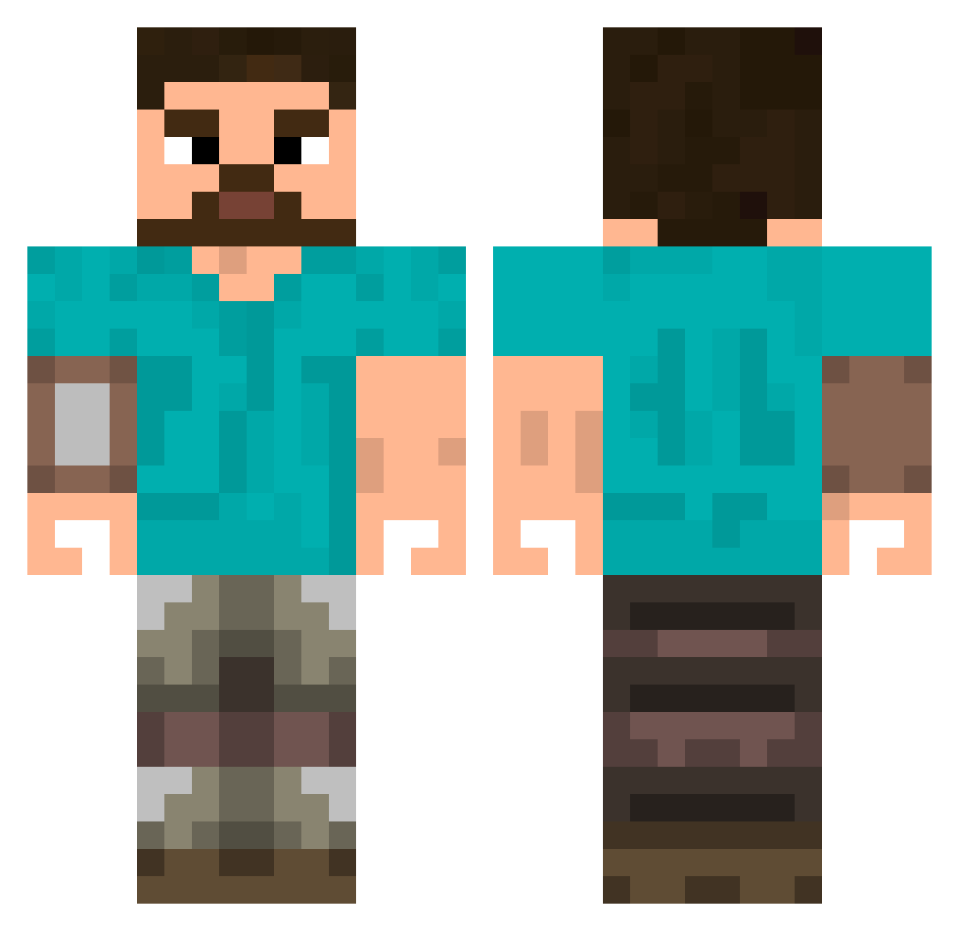 omerblok2 Minecraft skin, front and back view