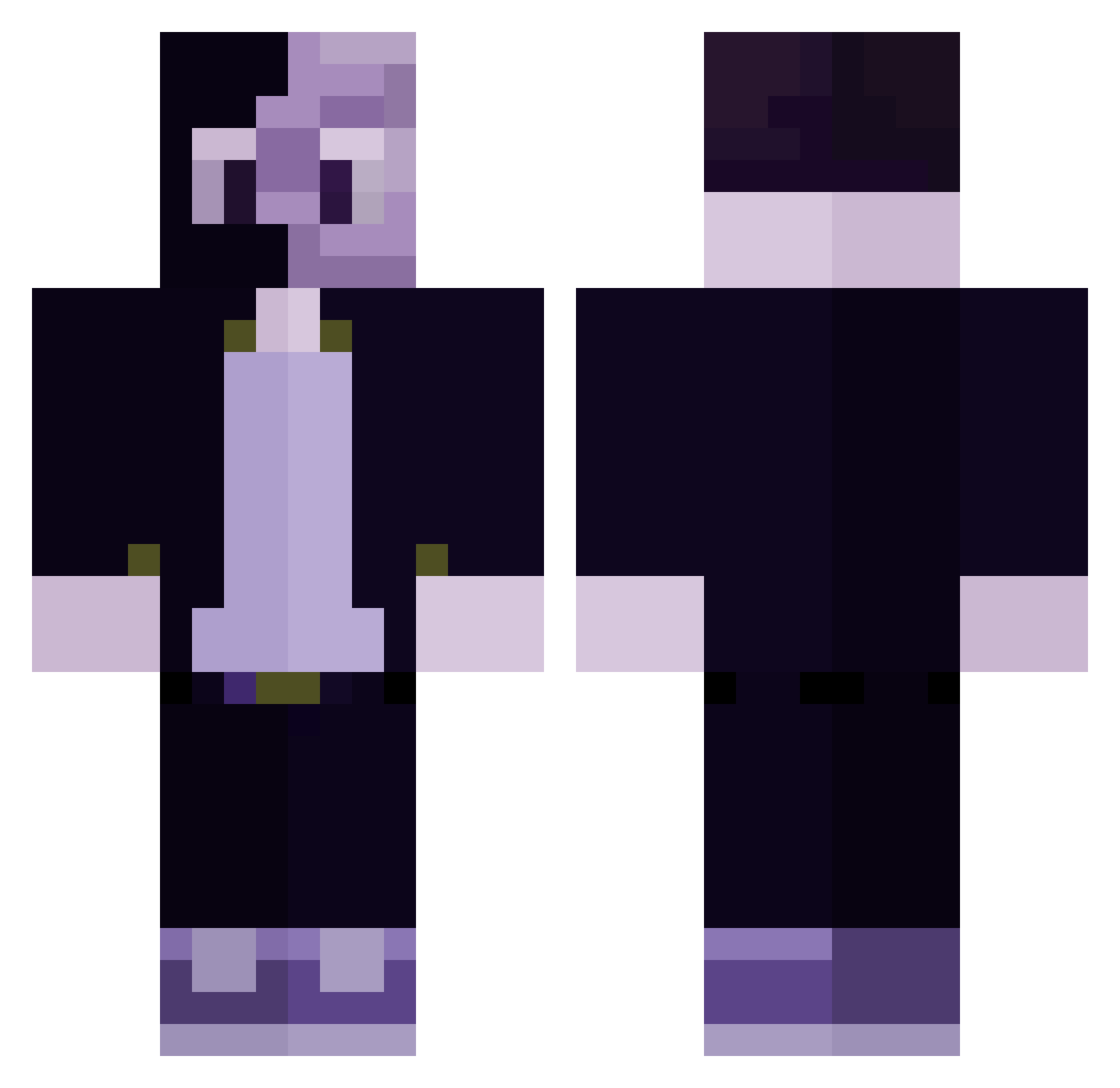 GD_Gastere Minecraft skin, front and back view