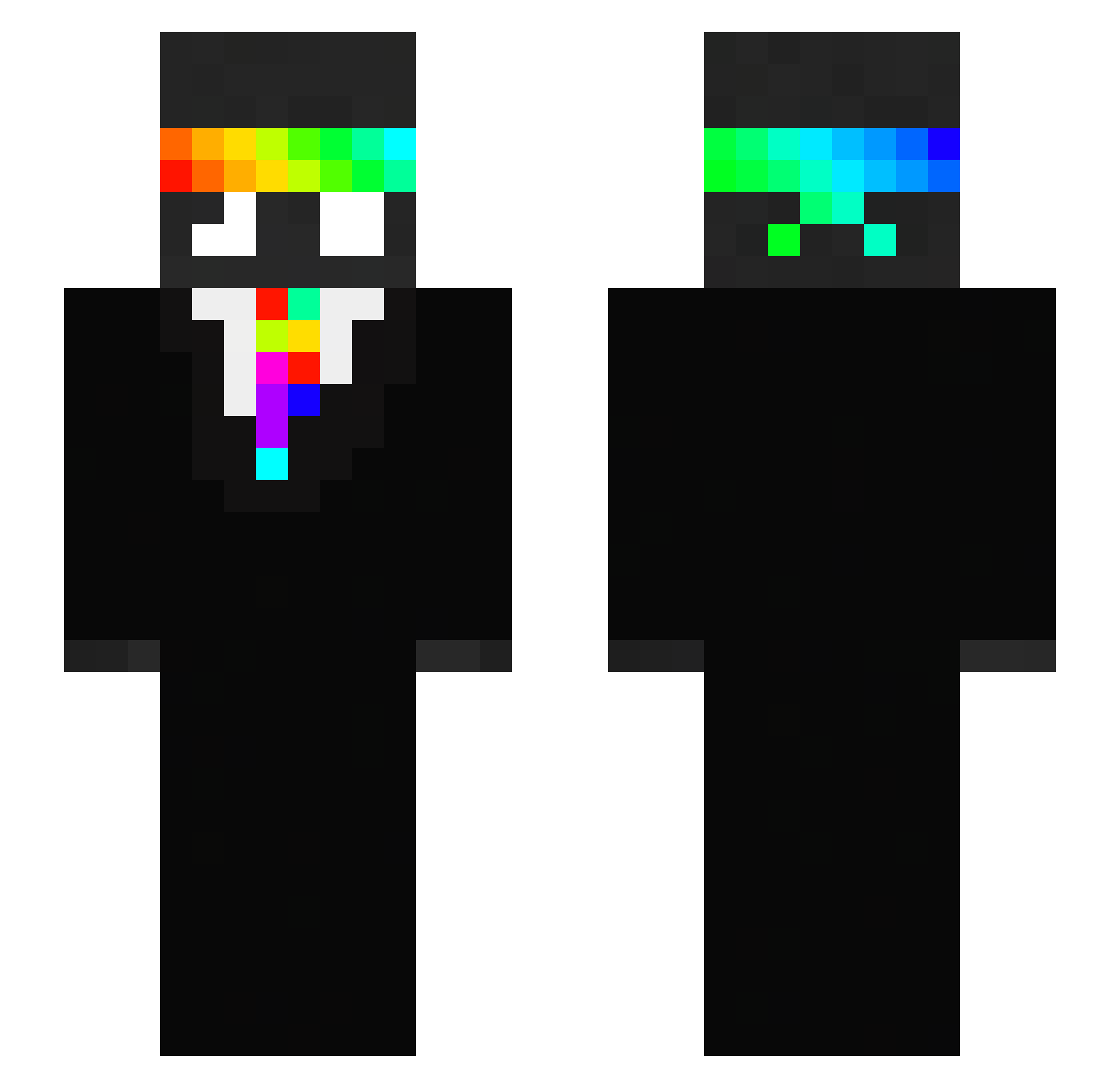 mehol Minecraft skin, front and back view