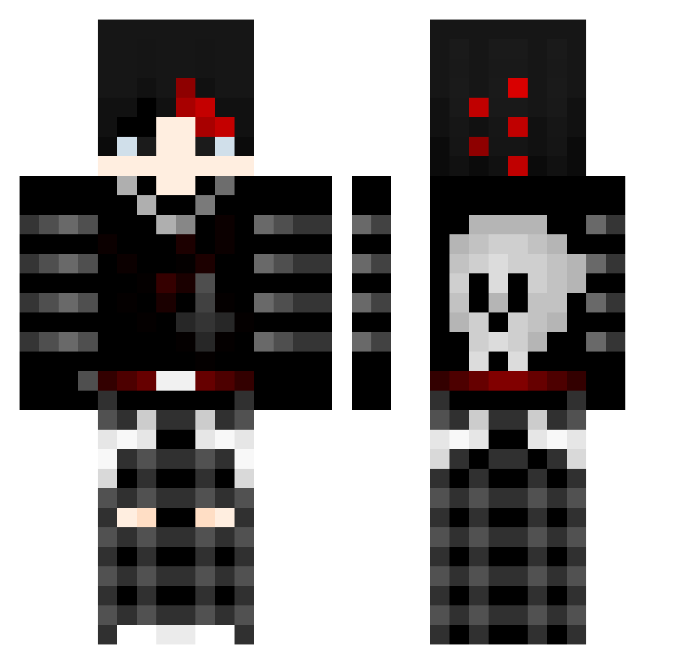 Littlecutefemboi Minecraft skin, front and back view
