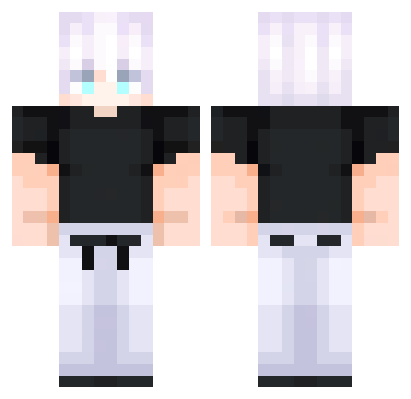 onlymnq Minecraft skin, front and back view
