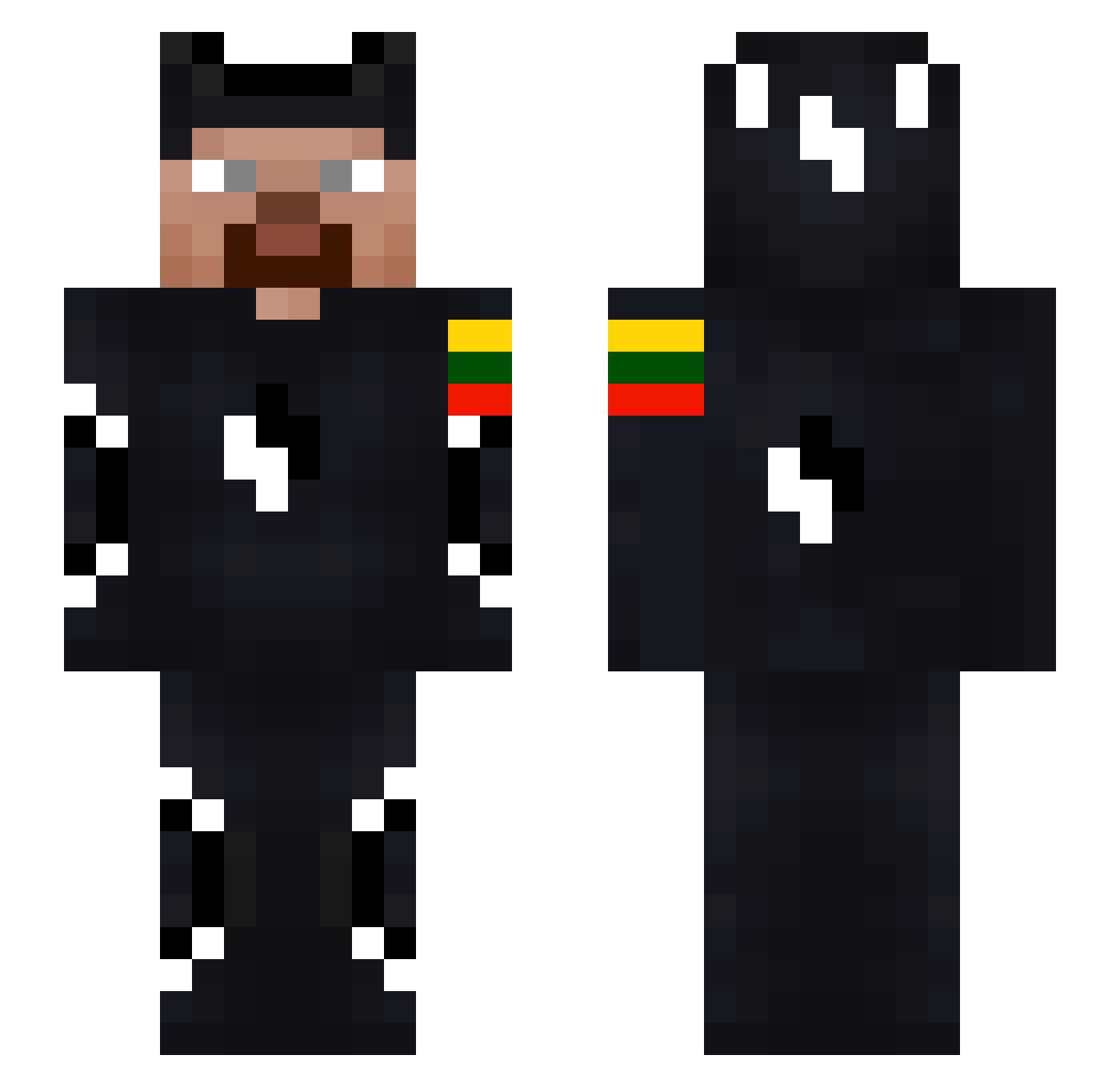 DaugisLol Minecraft skin, front and back view