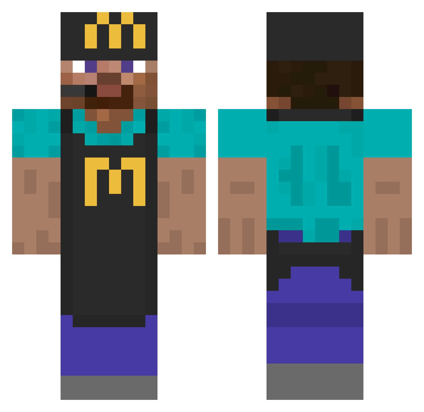 arenq Minecraft skin, front and back view