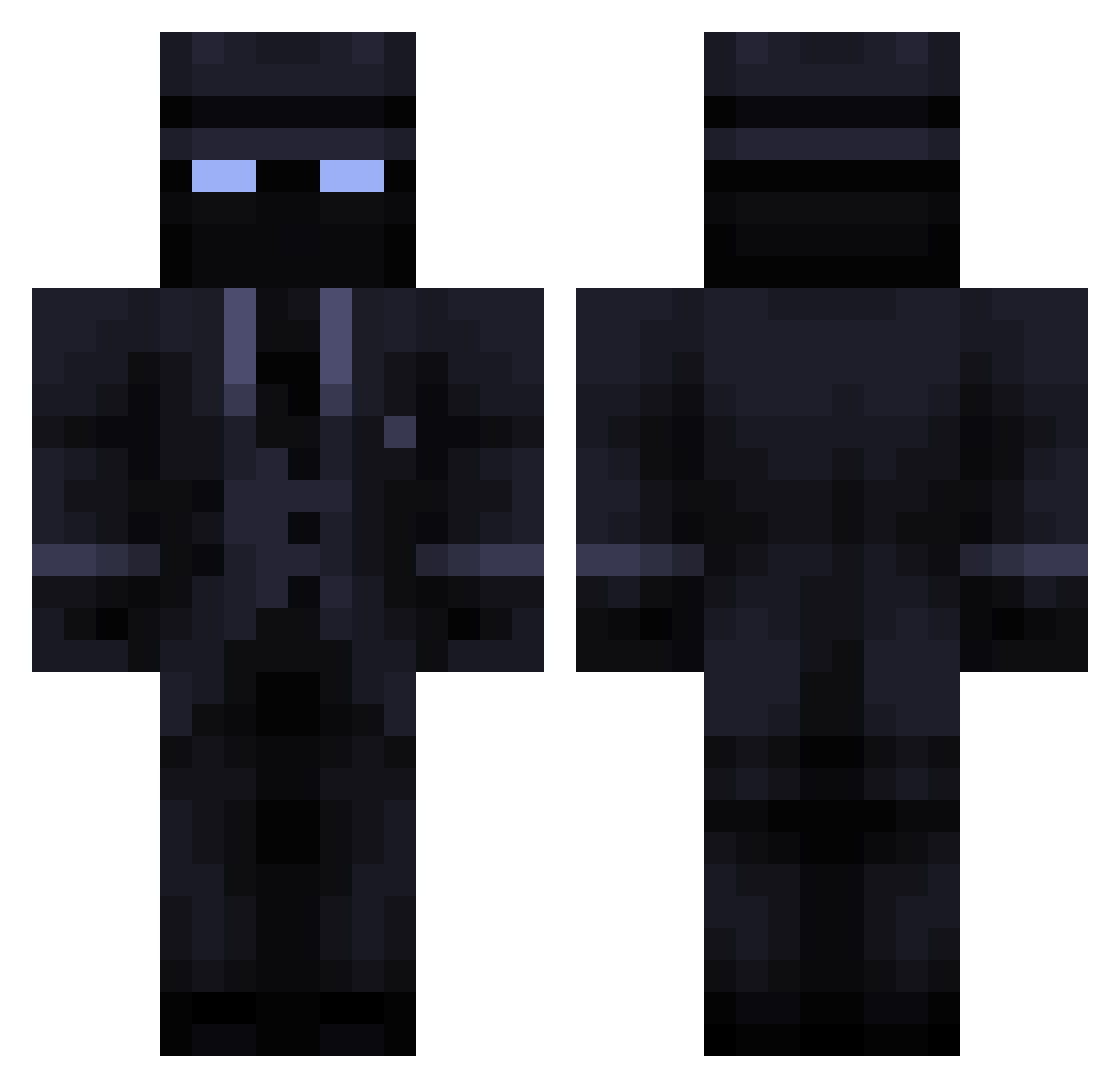 PON3RO Minecraft skin, front and back view