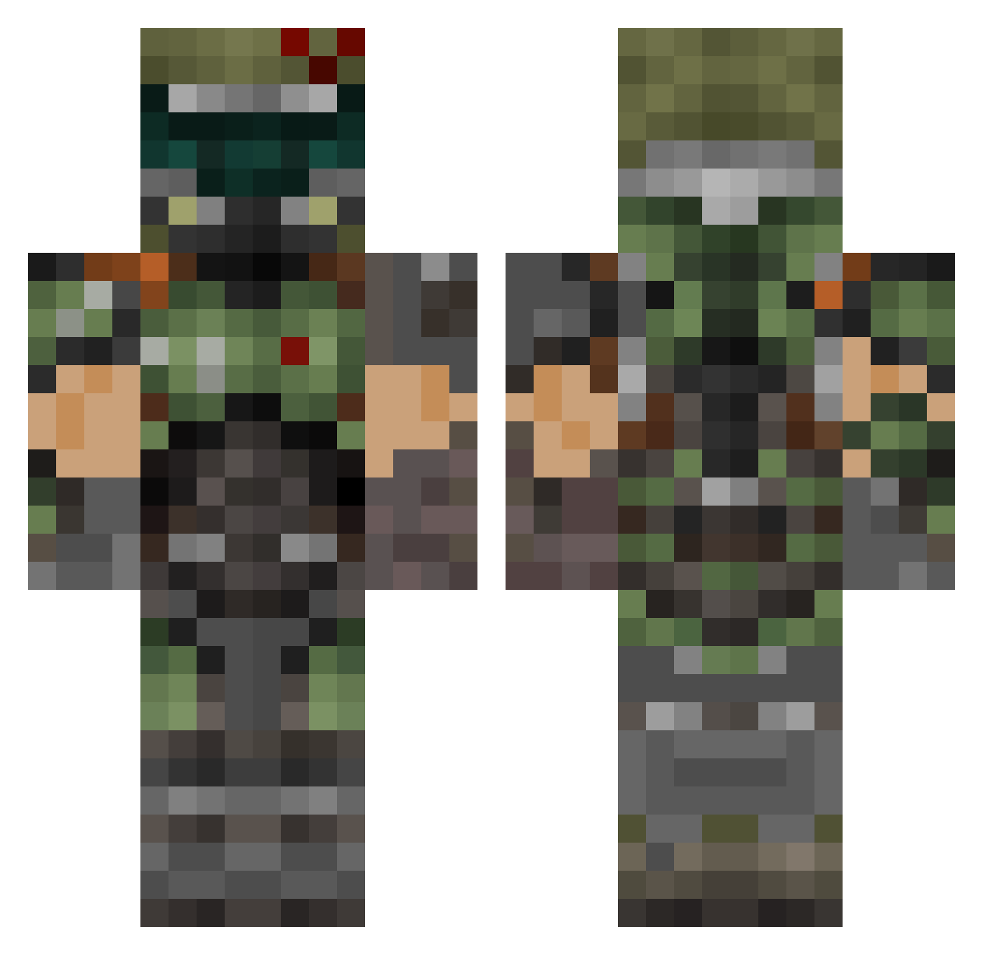 jordyas Minecraft skin, front and back view