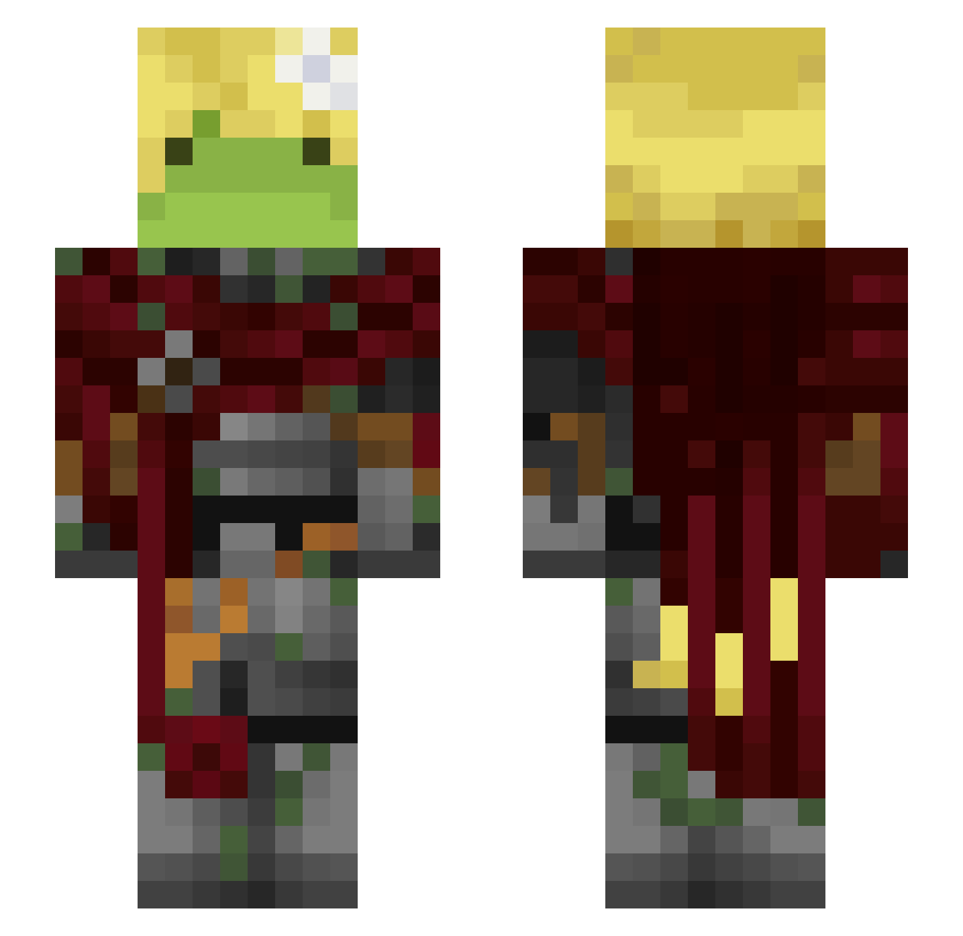 Neoo4 Minecraft skin, front and back view