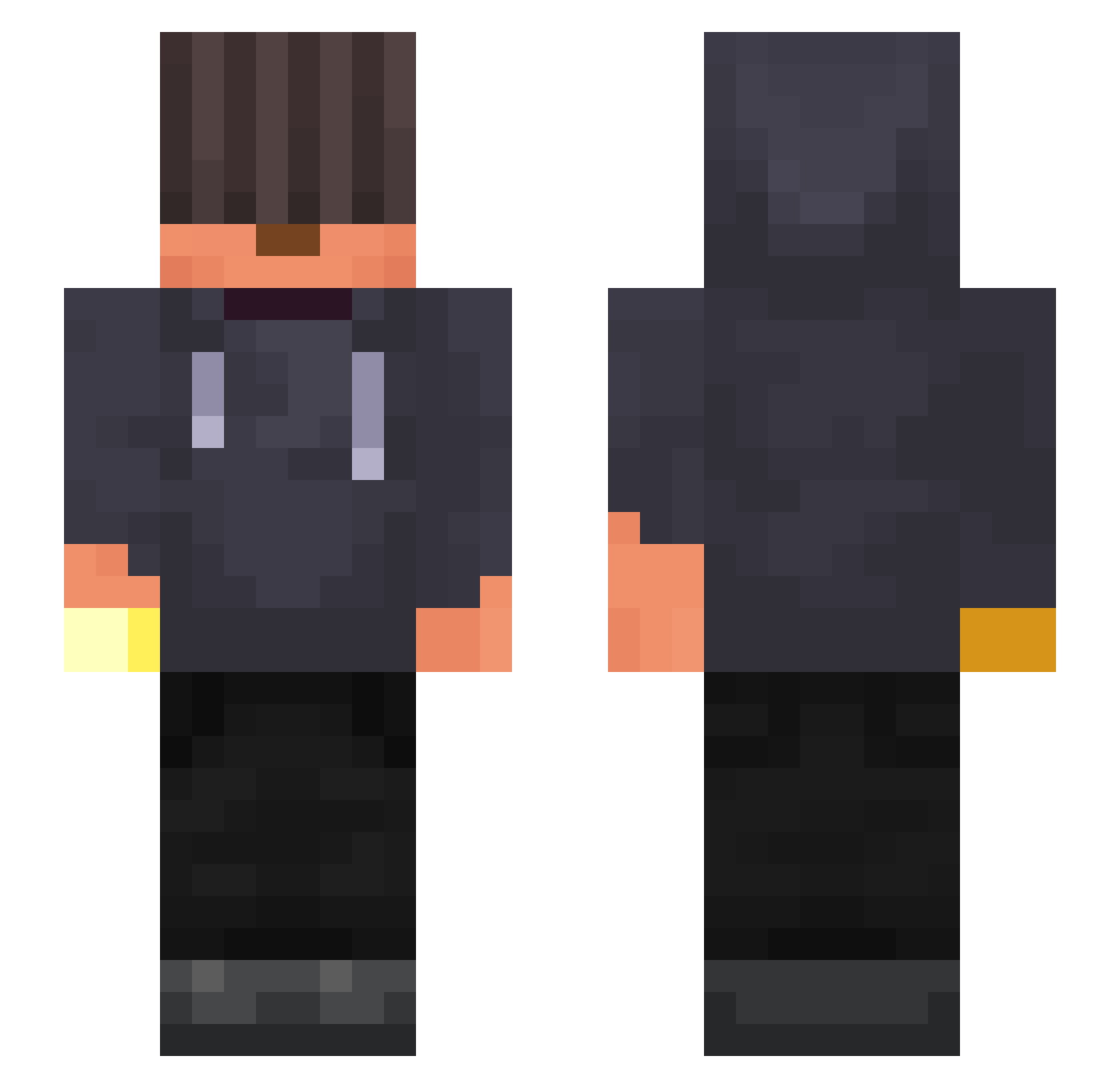spiffier Minecraft skin, front and back view