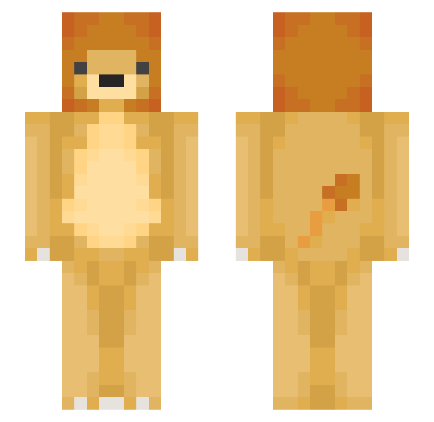 Abiding Minecraft skin, front and back view