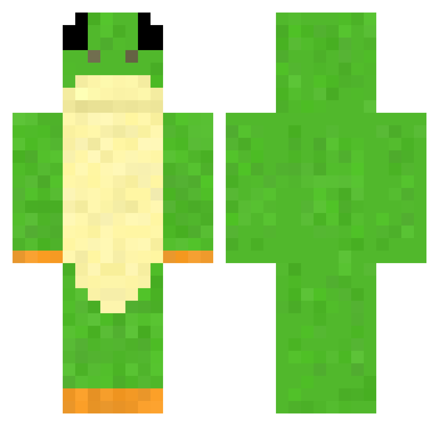 Fro Minecraft skin, front and back view