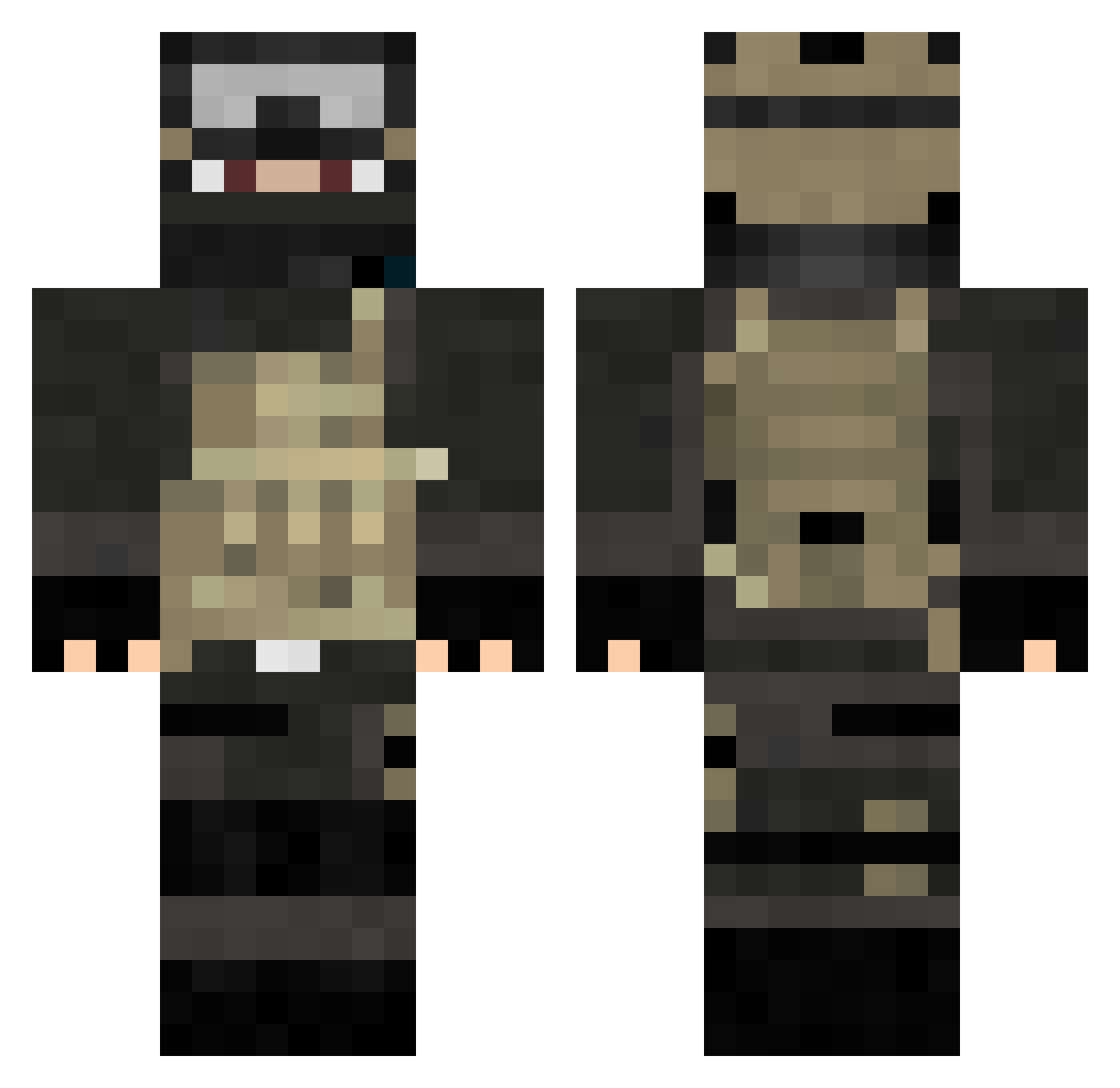 FrostGHG Minecraft skin, front and back view