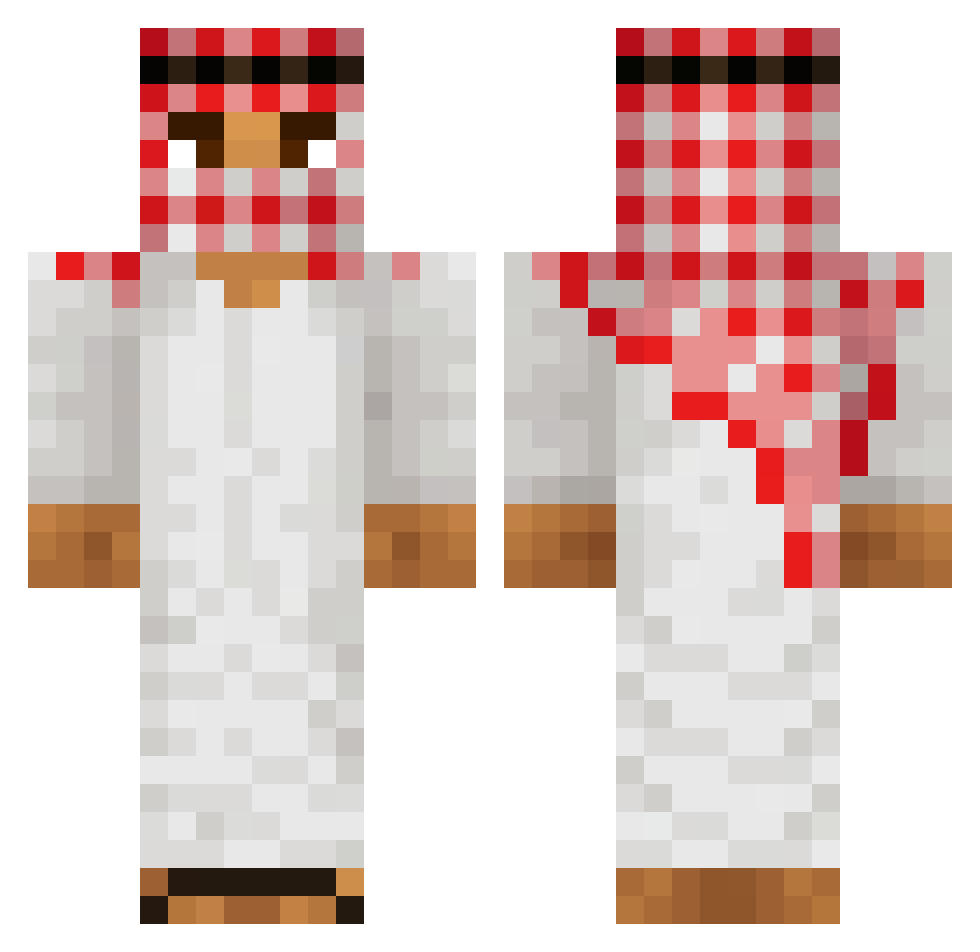 Yurr4 Minecraft skin, front and back view