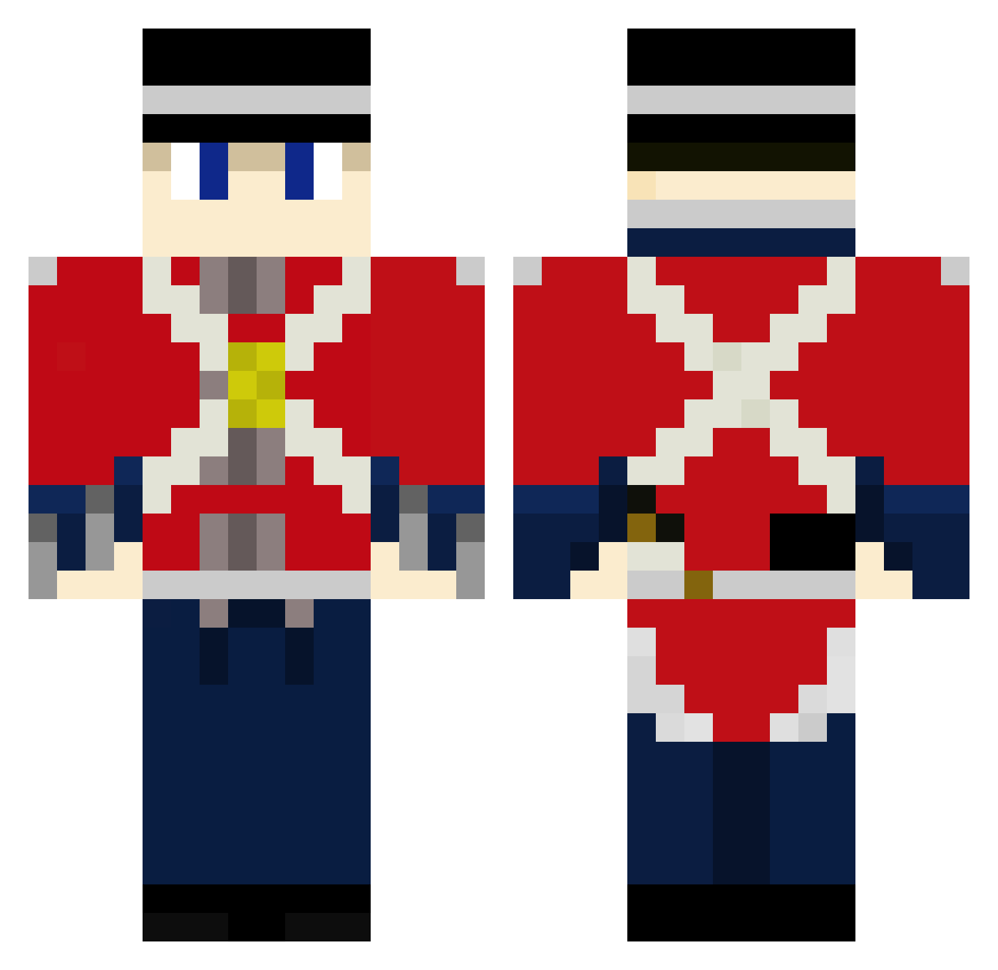 Wuestshenfuchs Minecraft skin, front and back view