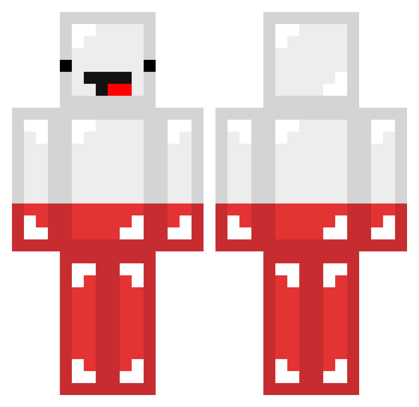 km07 Minecraft skin, front and back view