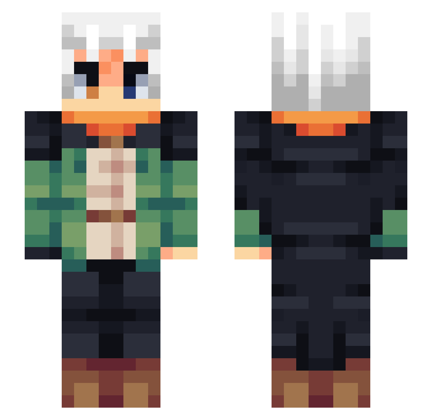 Tyzonpsha Minecraft skin, front and back view