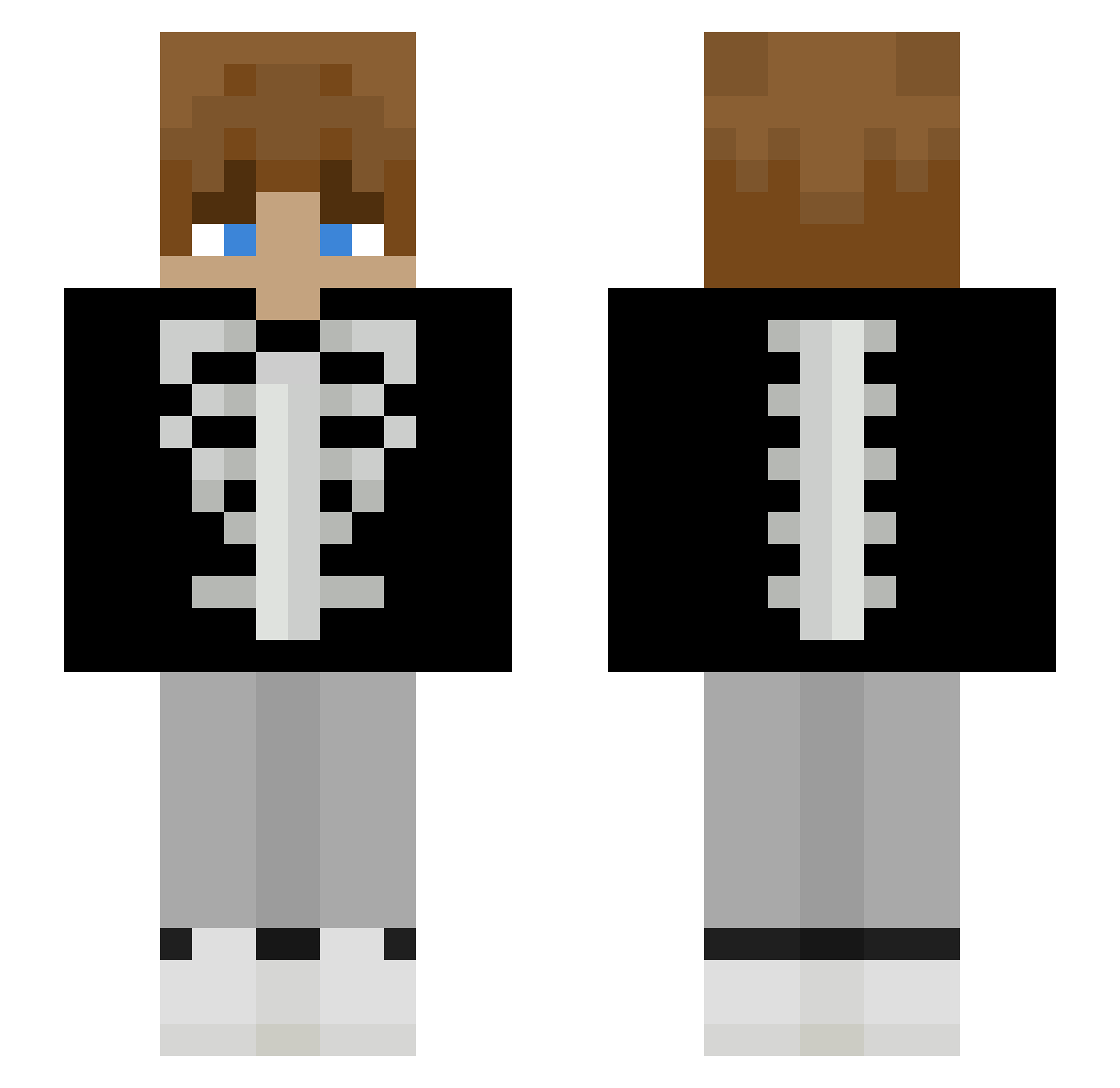 DANG3RS Minecraft skin, front and back view