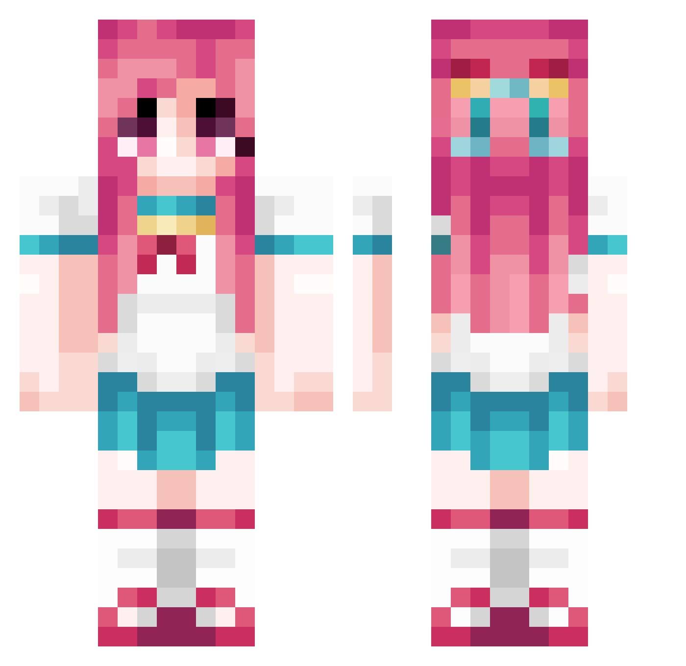 Kradsluos Minecraft skin, front and back view