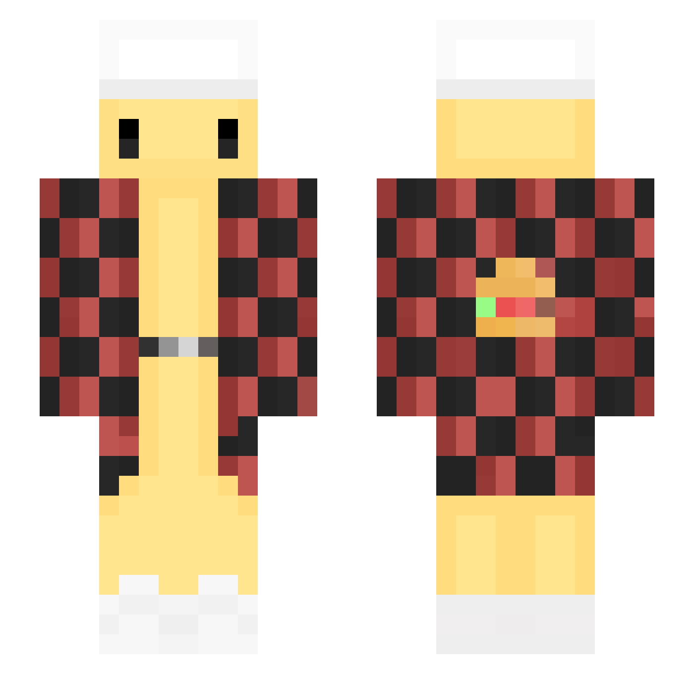 Fo13y Minecraft skin, front and back view