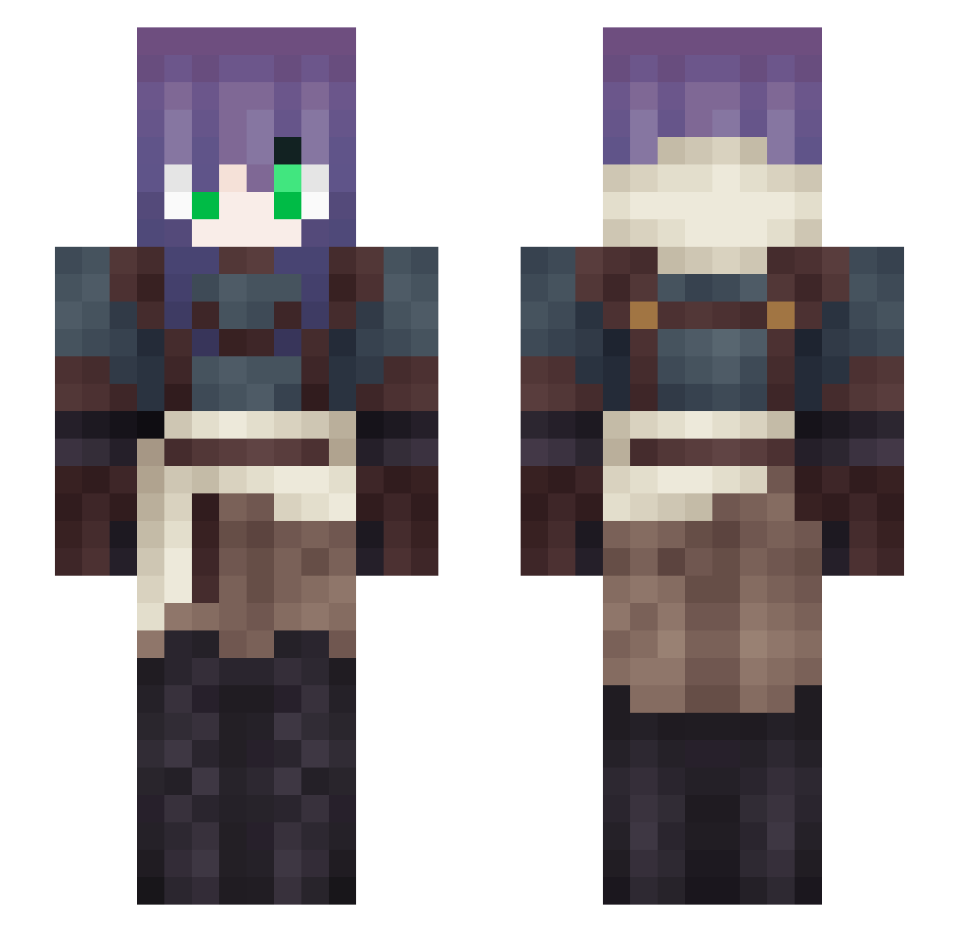 Zero_Sixxer Minecraft skin, front and back view