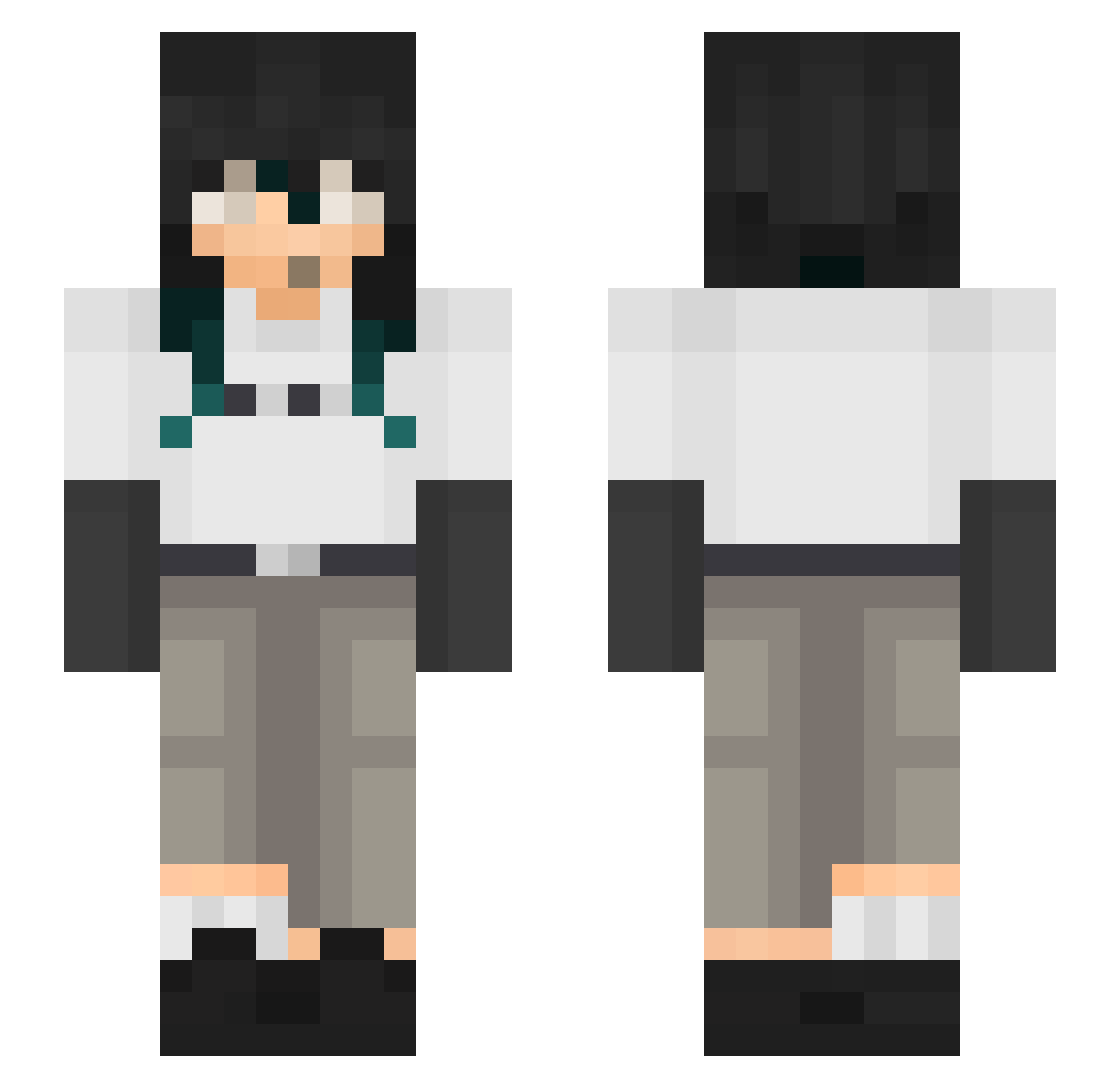 XoneyLuvzCats Minecraft skin, front and back view