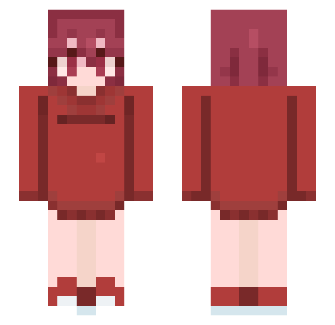 SamaBoyyy Minecraft skin, front and back view