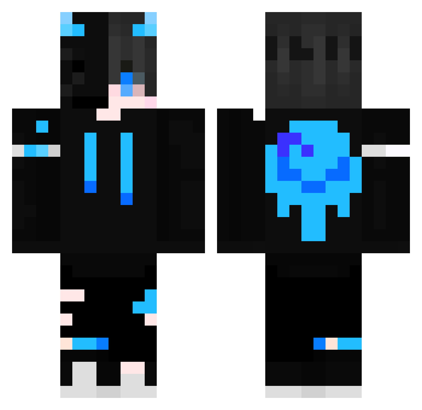 ProjectHidden Minecraft skin, front and back view