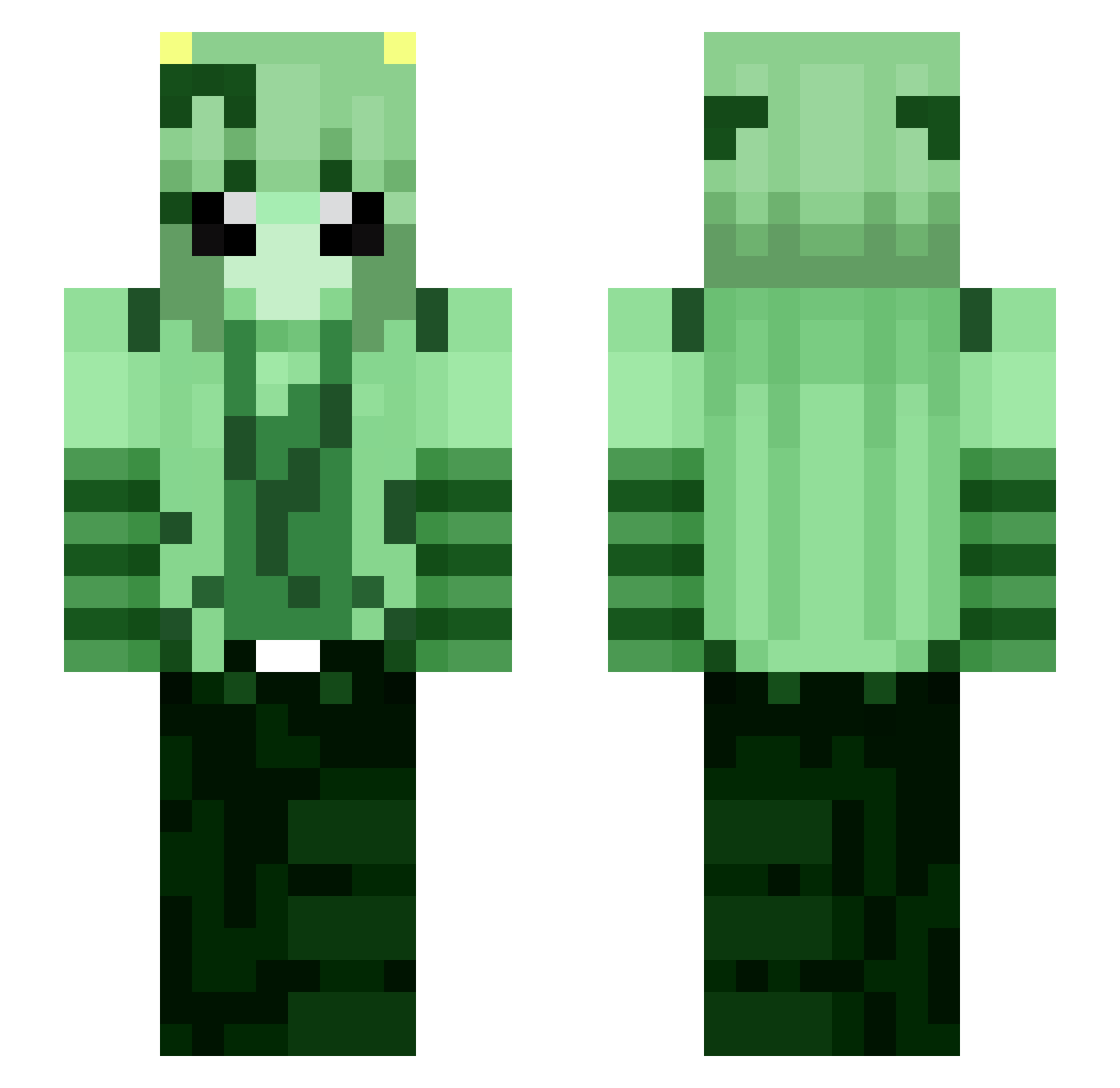 ughyouknowlife Minecraft skin, front and back view