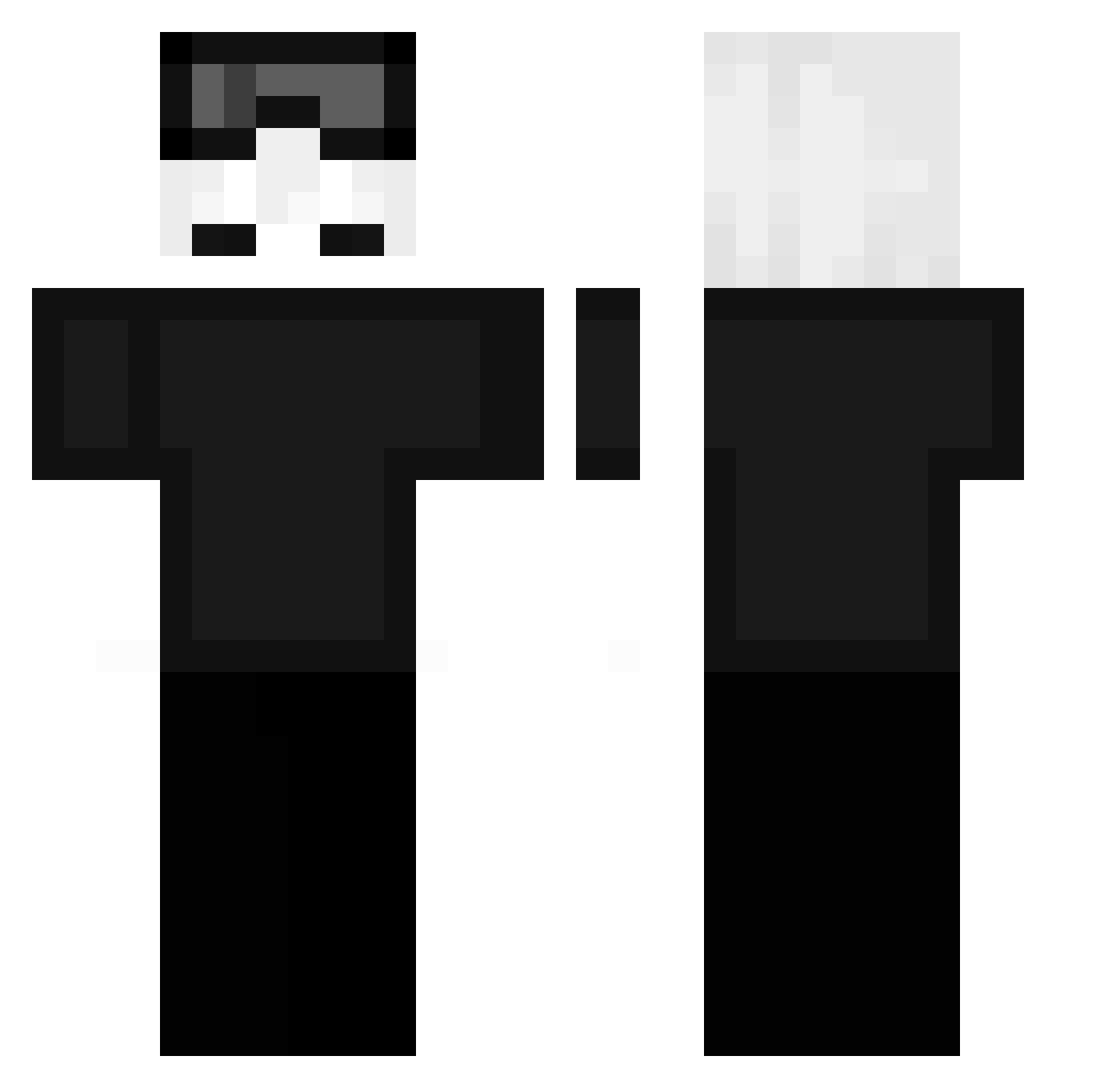 _Hollows Minecraft skin, front and back view