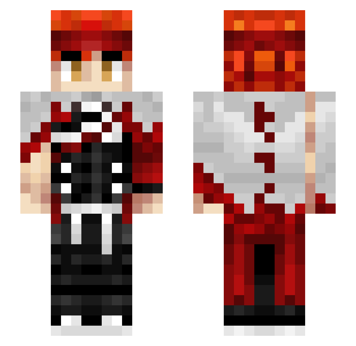 pomhd Minecraft skin, front and back view