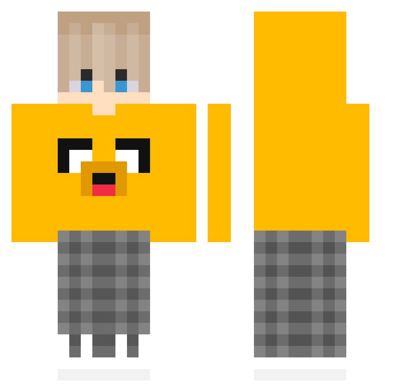 NNashy Minecraft skin, front and back view