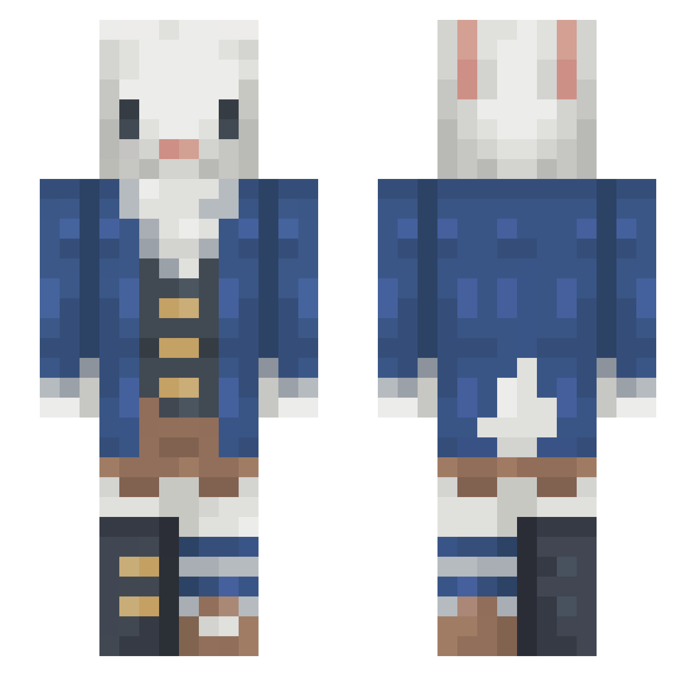 petrichored Minecraft skin, front and back view