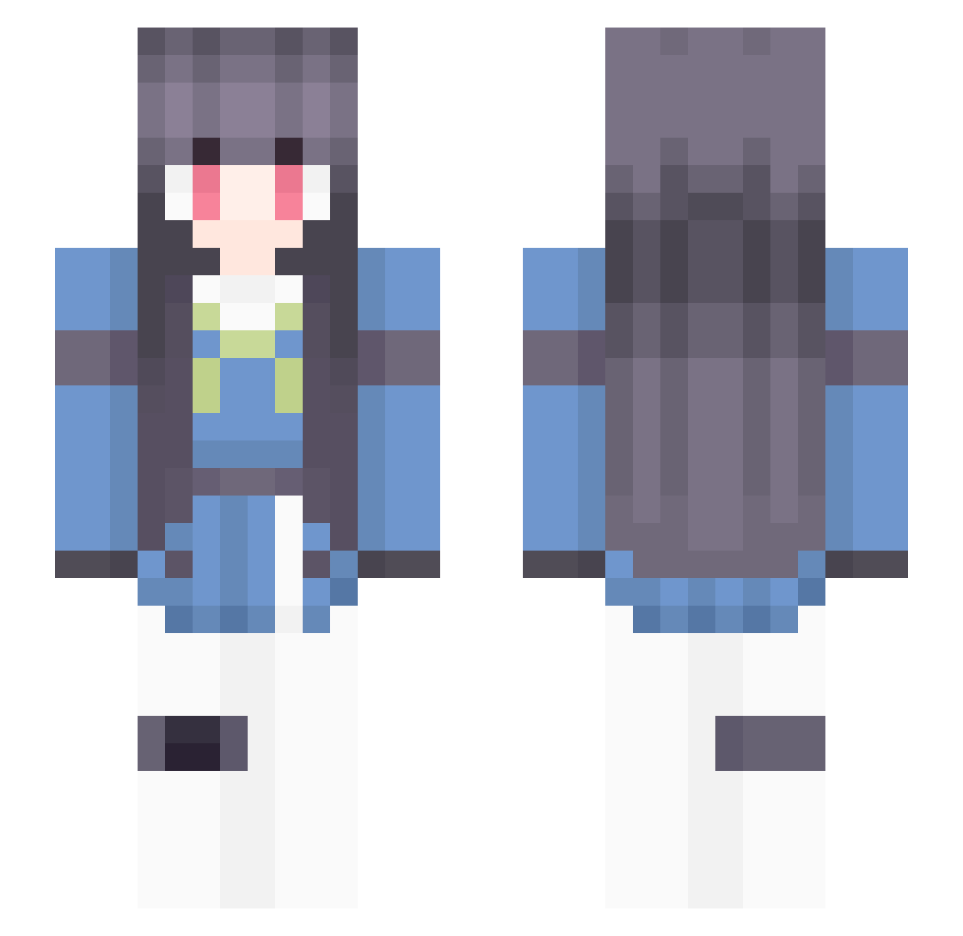 rxssa Minecraft skin, front and back view