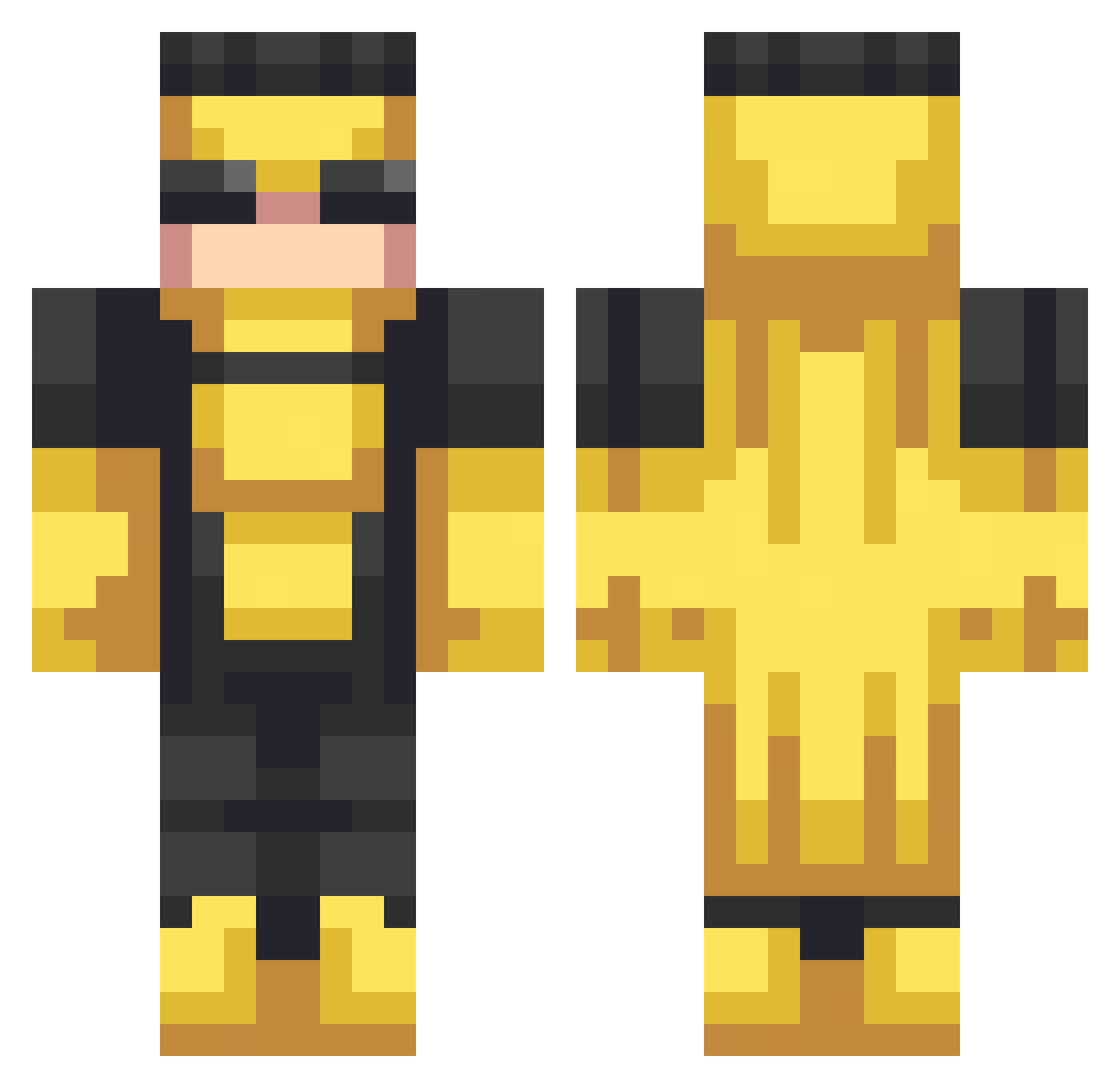 BlizzysBack Minecraft skin, front and back view
