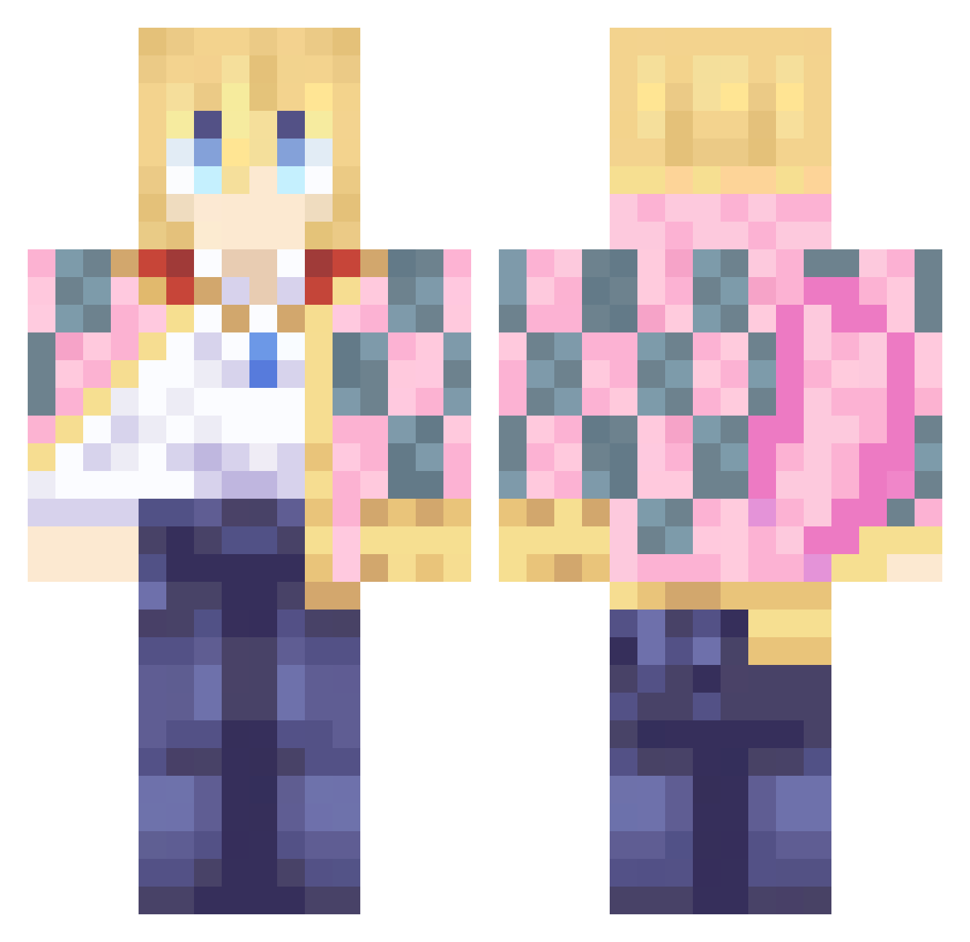 EevieForgor Minecraft skin, front and back view