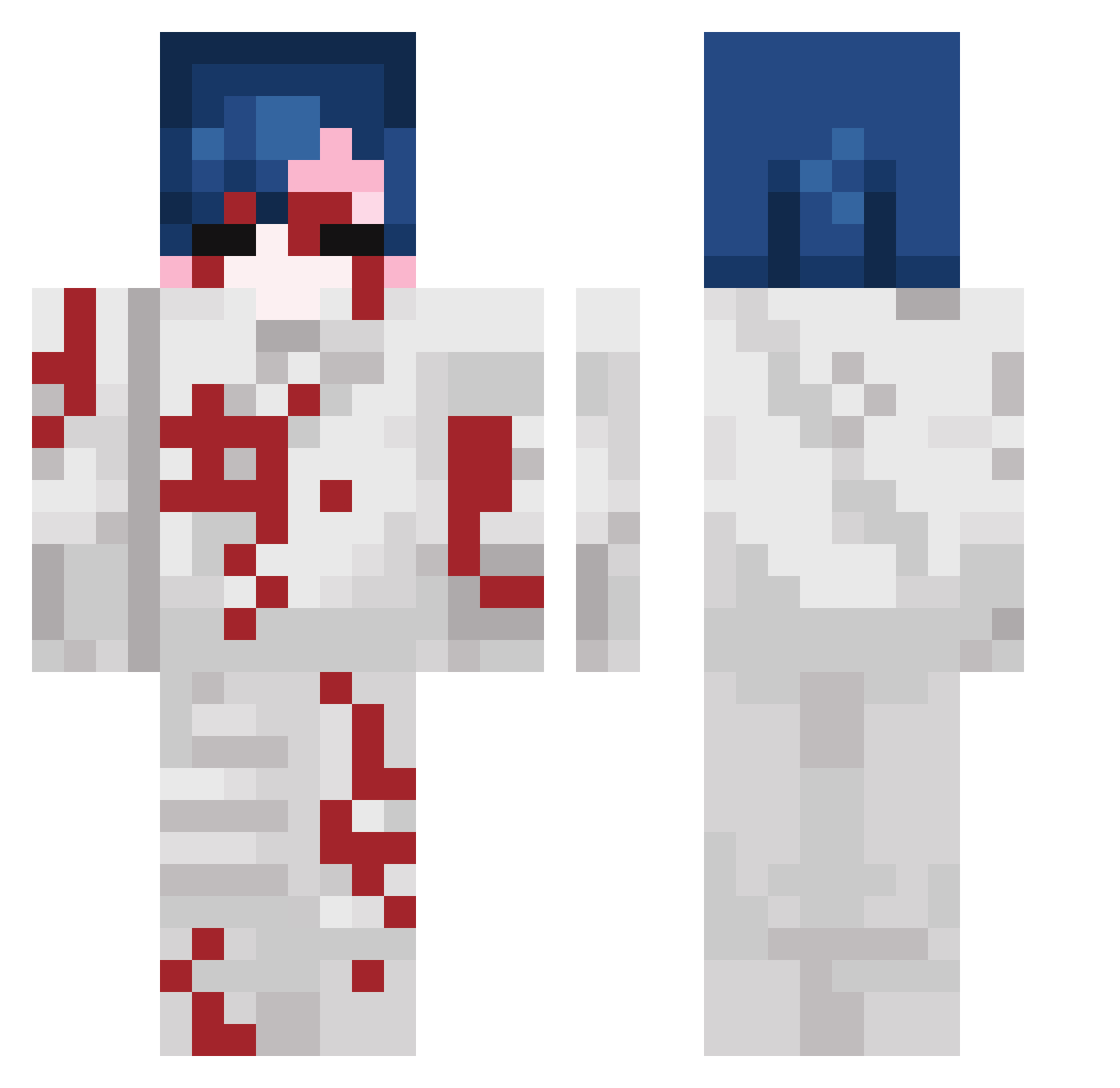lulxt Minecraft skin, front and back view