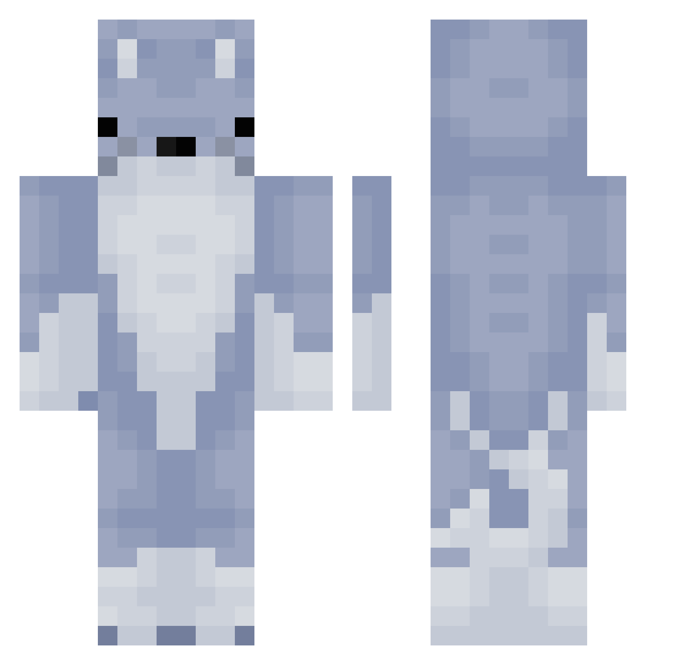 Dqssyqn Minecraft skin, front and back view