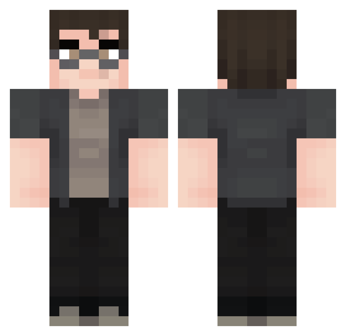 EricTF Minecraft skin, front and back view