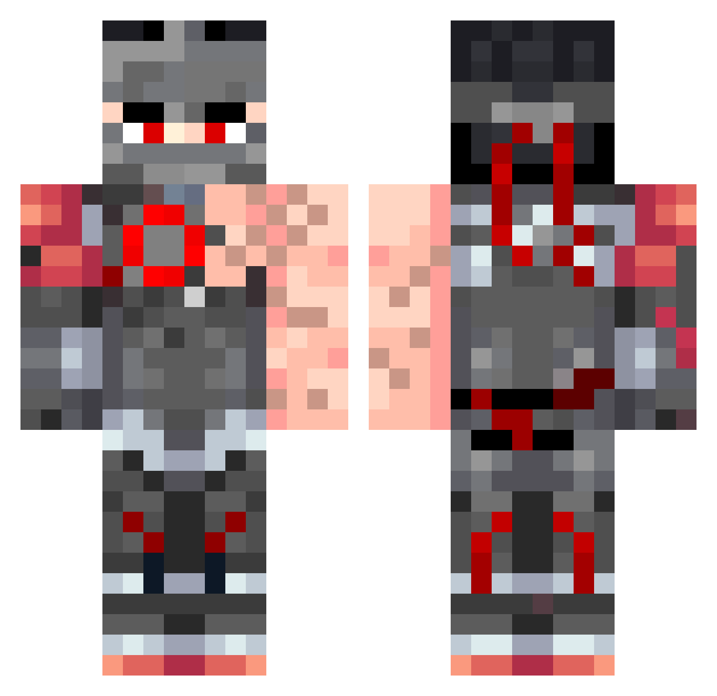 Sacurayu Minecraft skin, front and back view