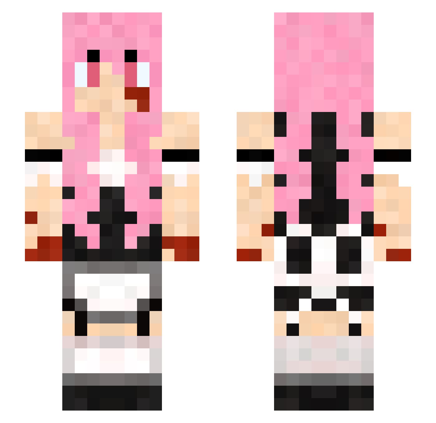 UntouchableKidx Minecraft skin, front and back view