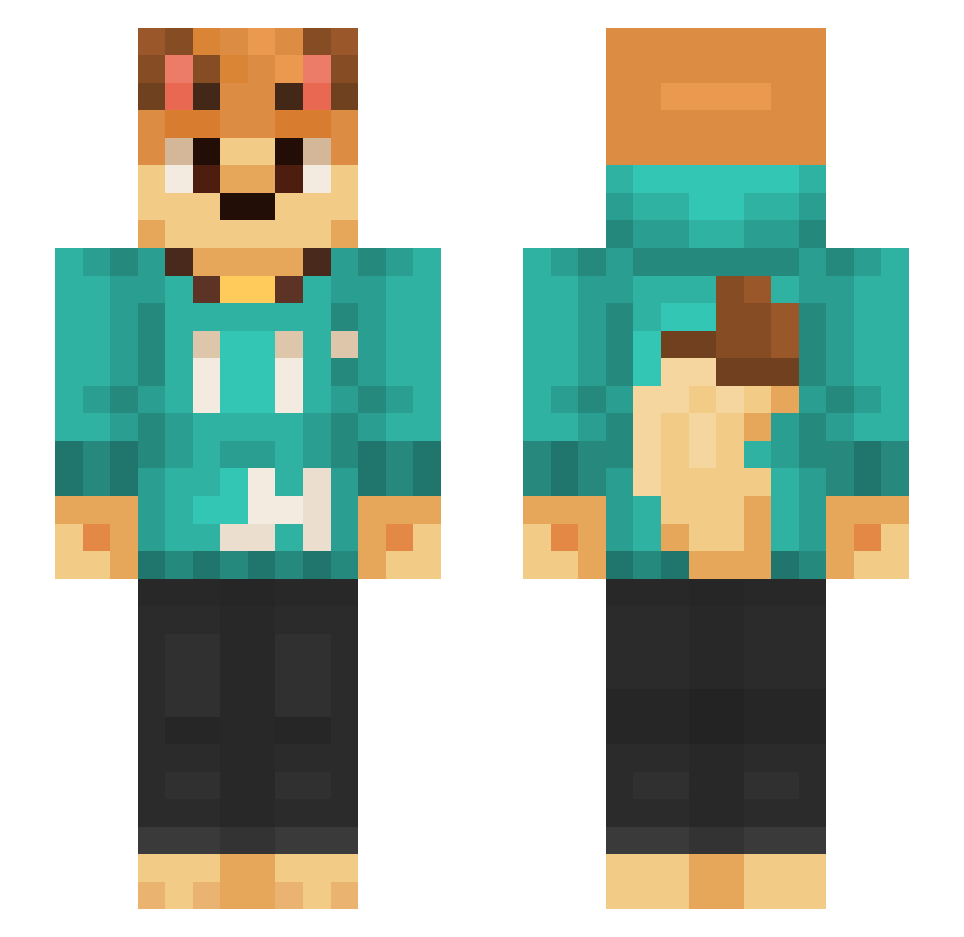 Gamers132 Minecraft skin, front and back view