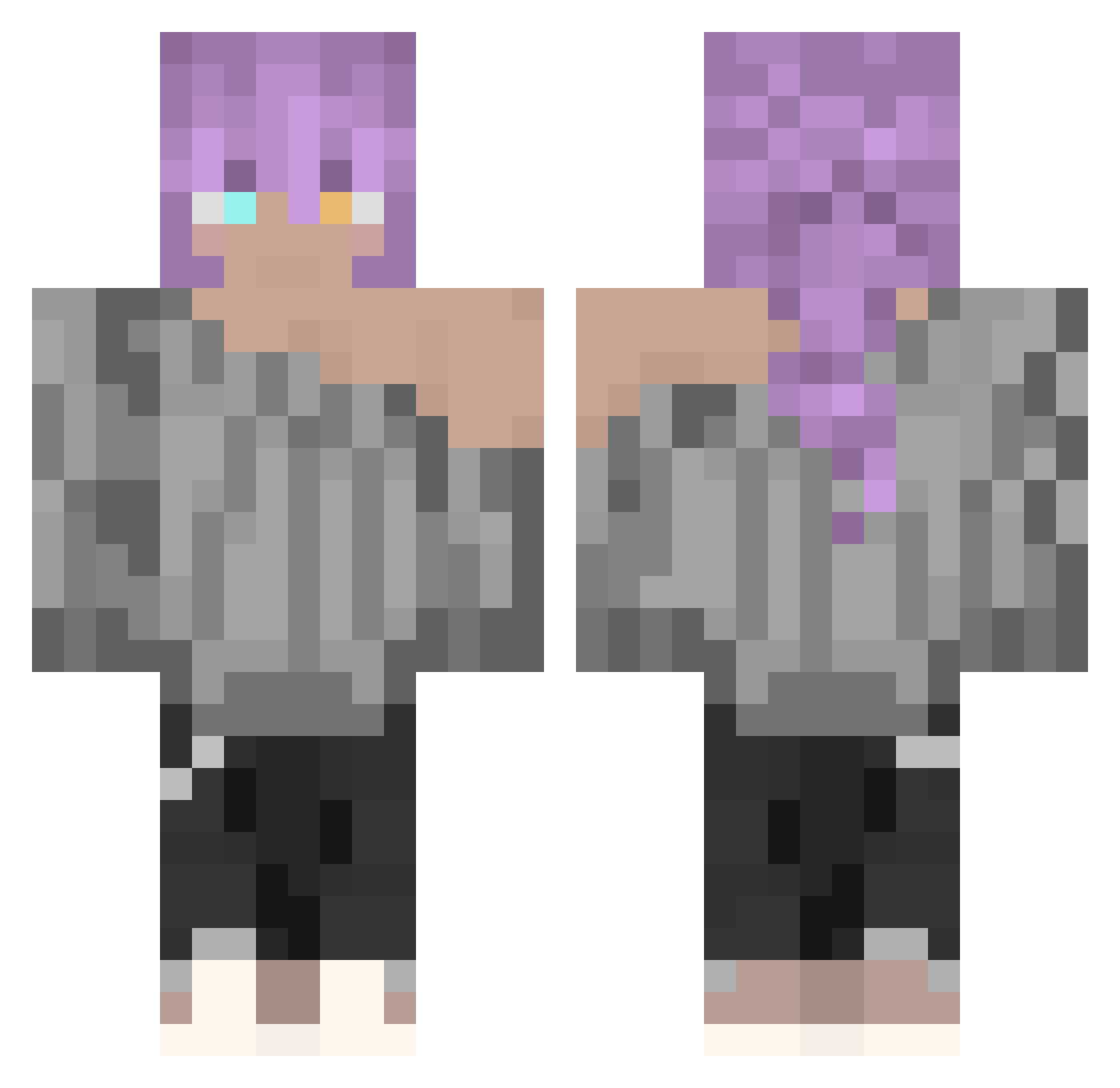 CraftLaver Minecraft skin, front and back view