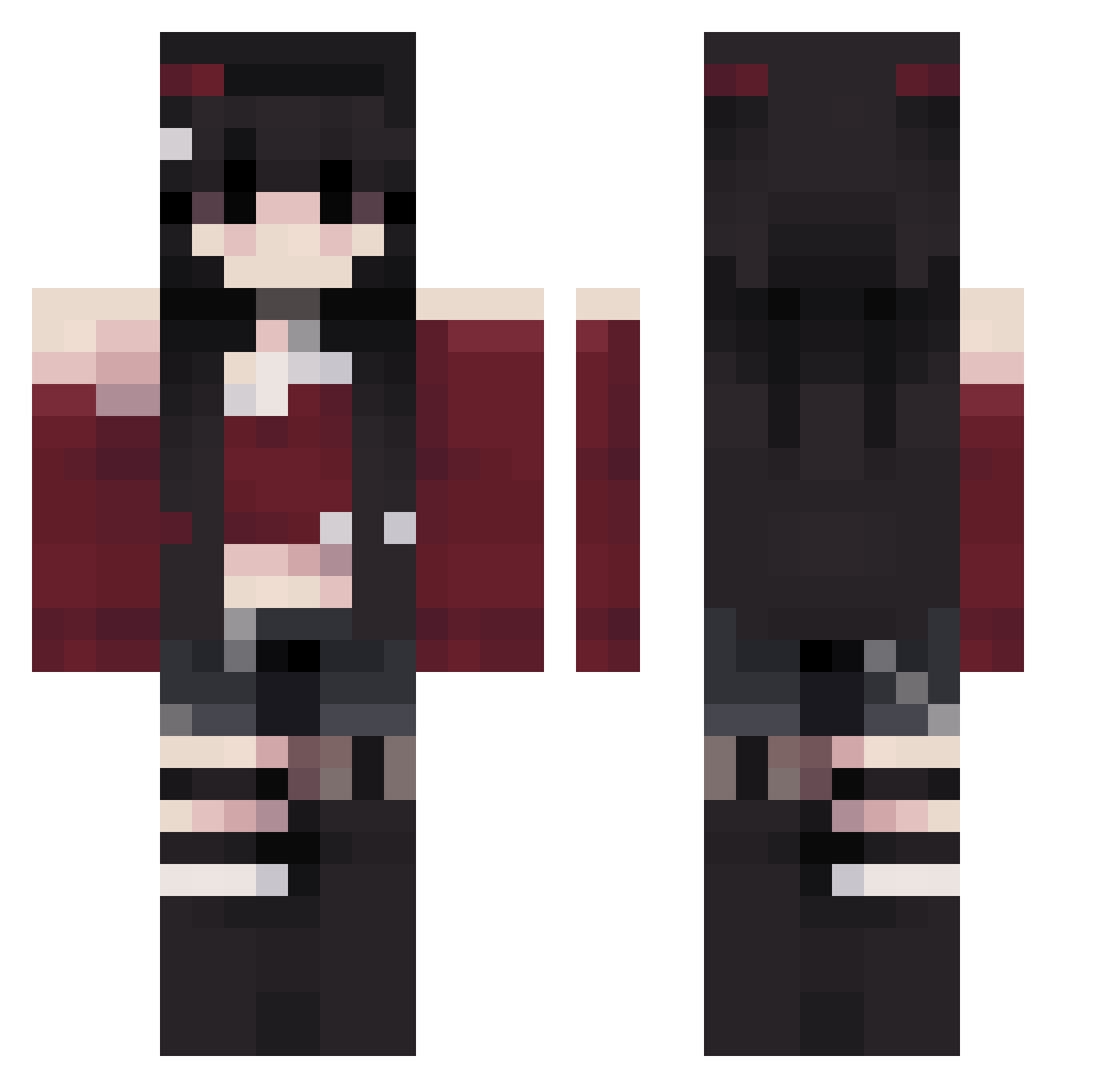 mayucha12 Minecraft skin, front and back view